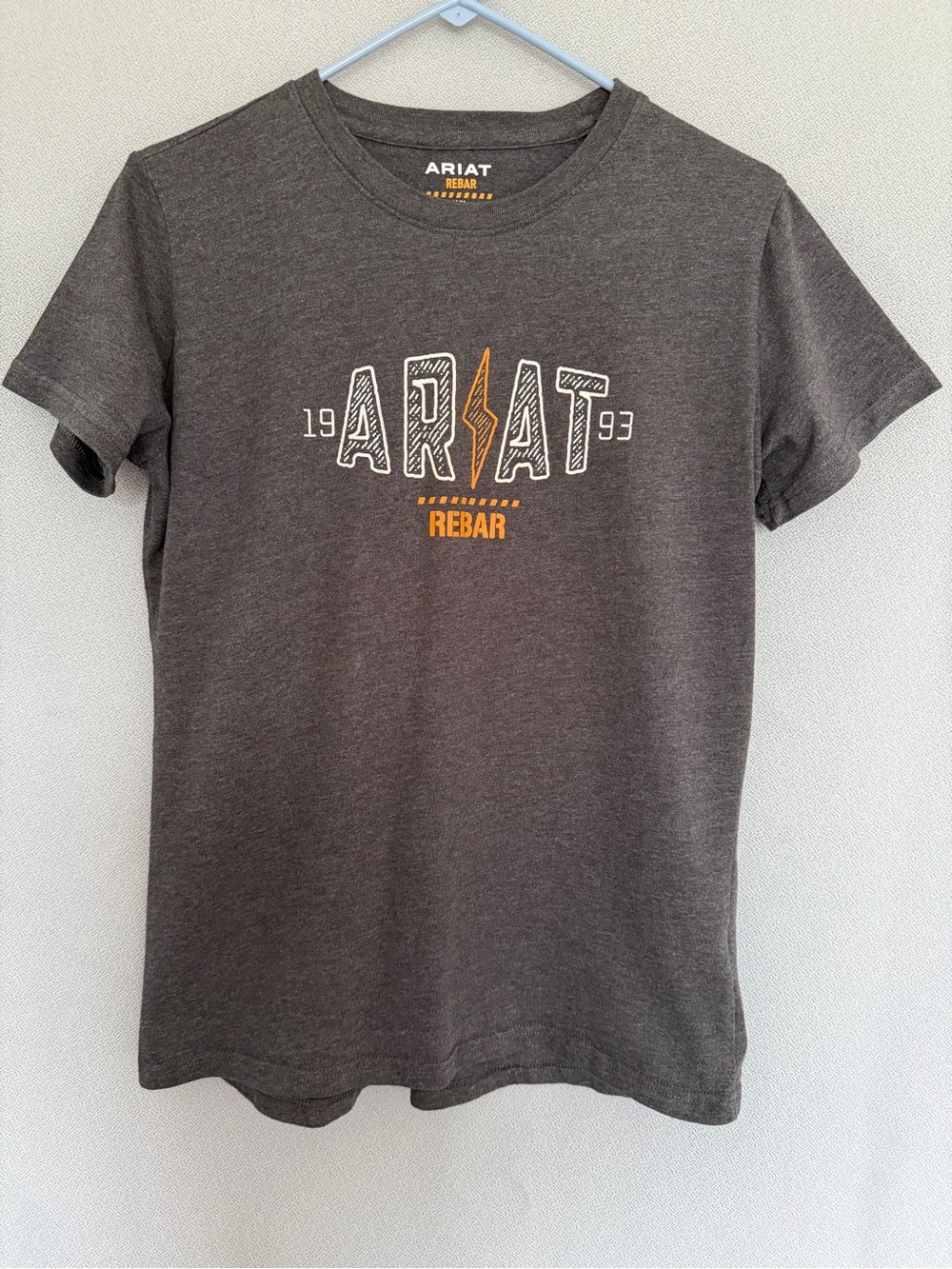 Ariat Rebar Gray Logo Graphic Tee Short Sleeve Work Shirt Women’s M